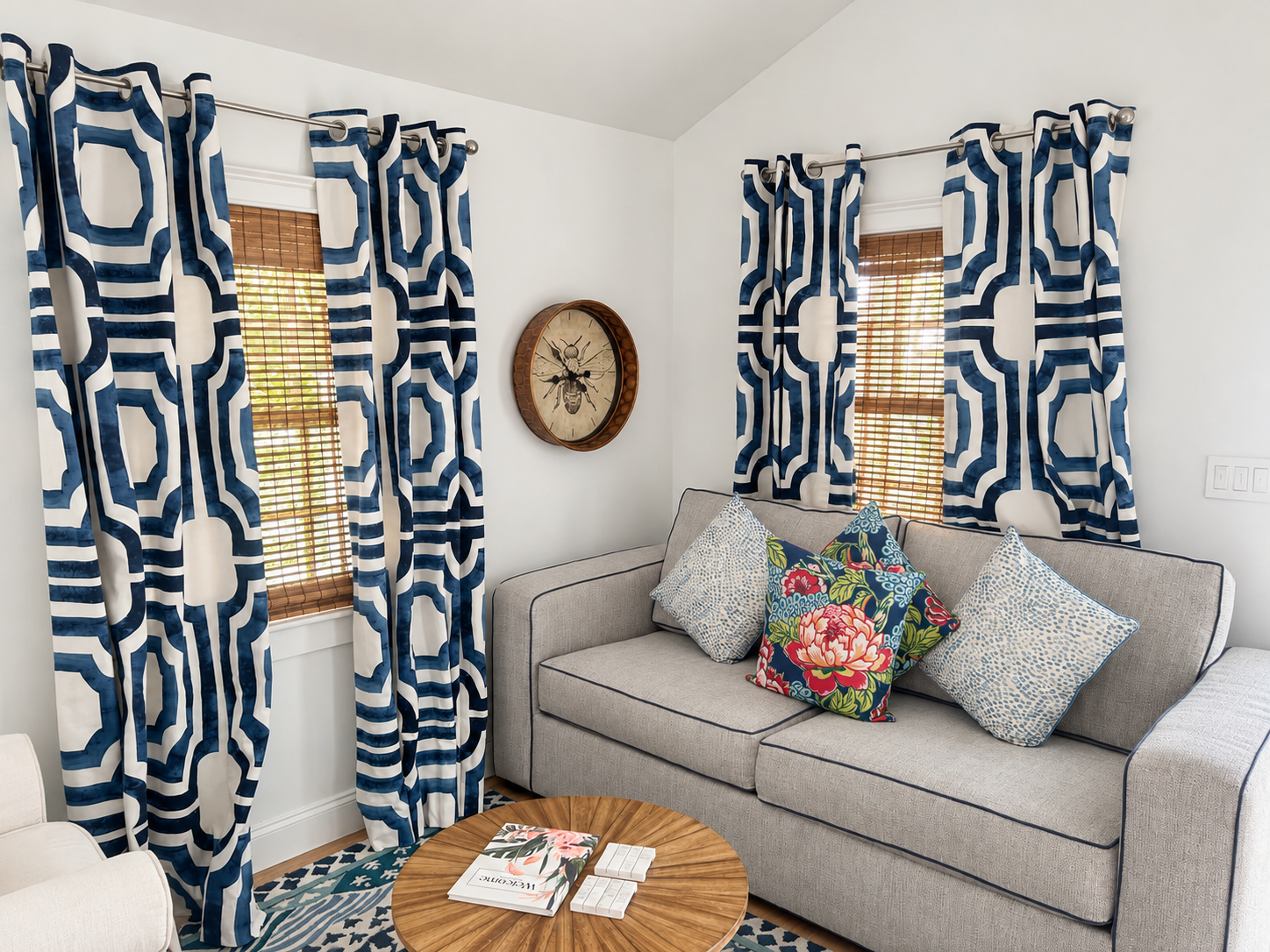 Living room sofa and decor